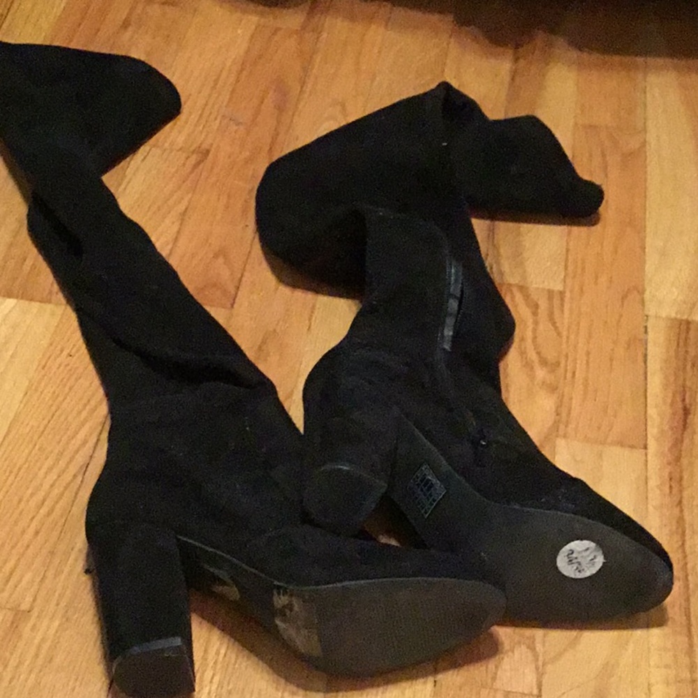 Black over the knee booties